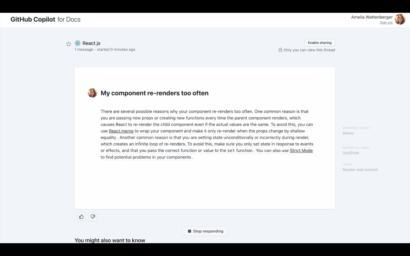 Github Docs Copilot screenshot 3
